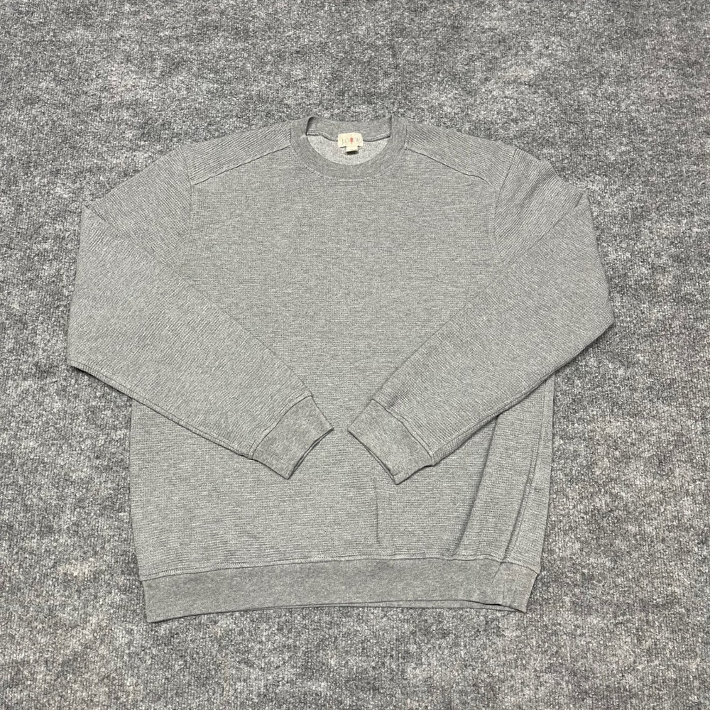 J.Crew Sweatshirt Mens‎ Medium Gray Oarsman Textured Crewneck Pullover Gym